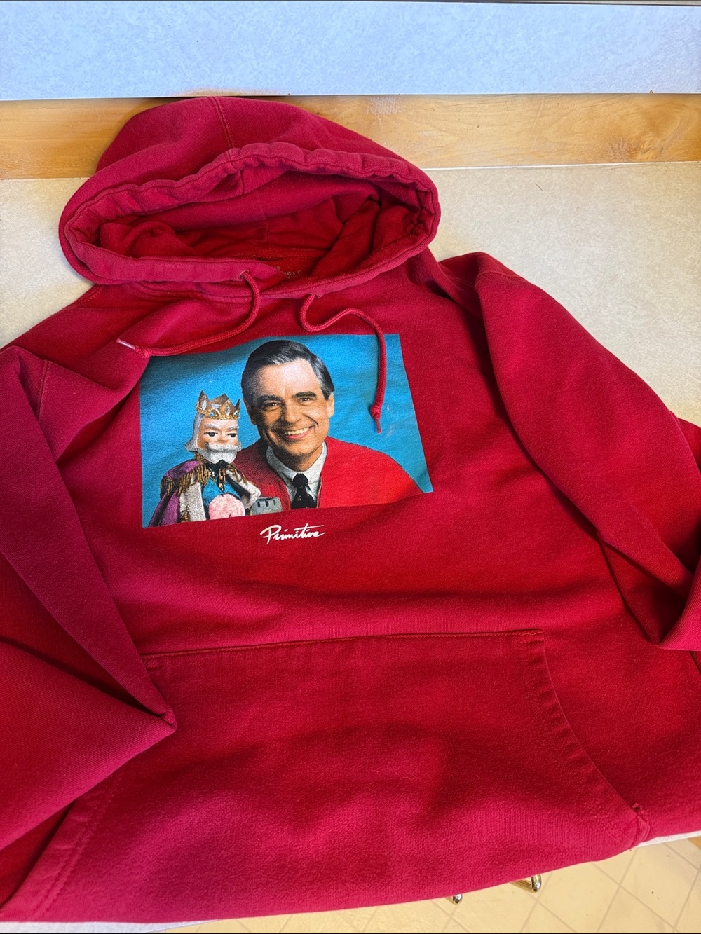 Nostalgic! Primitive Red Mister Rogers Graphic Hoodie